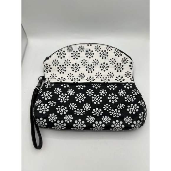 Disney Parks Mickey Mouse Polka Dots Wristlet Wallet Clutch Black White - Picture 4 of 7